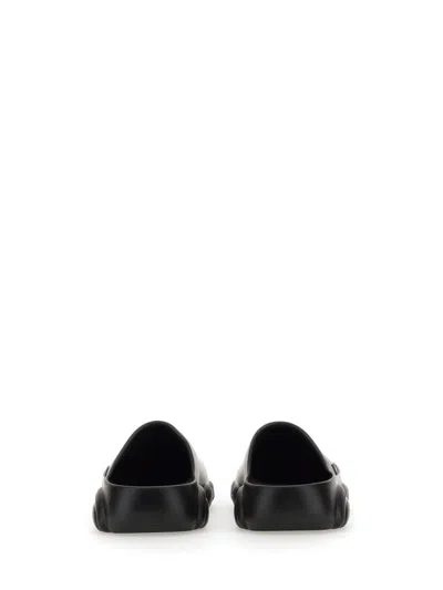 Moschino Rubber Teddy Sole Mules In Black