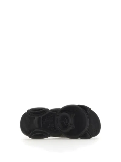Moschino Rubber Teddy Sole Mules In Black
