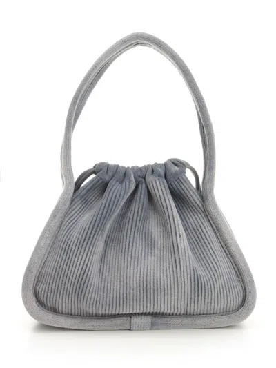 Alexander Wang Borsa A Mano Ryan Piccola In Velluto A Coste Avio Donna In Blue