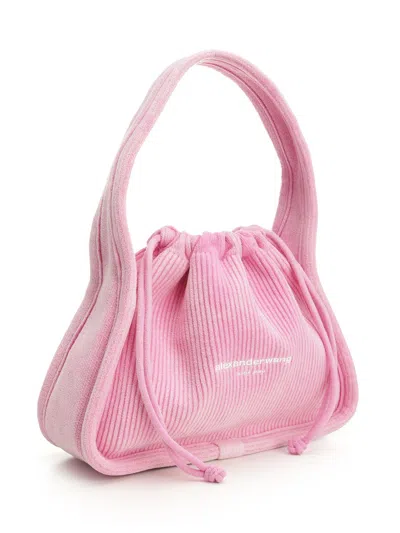 Alexander Wang Borsa A Mano Ryan Piccola In Velluto A Coste Rosa  Donna