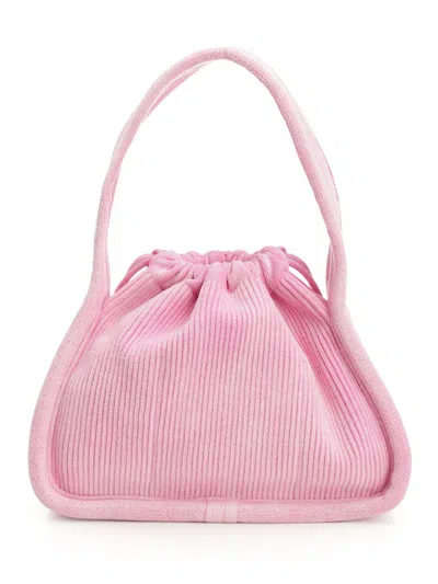 Alexander Wang Borsa A Mano Ryan Piccola In Velluto A Coste Rosa  Donna