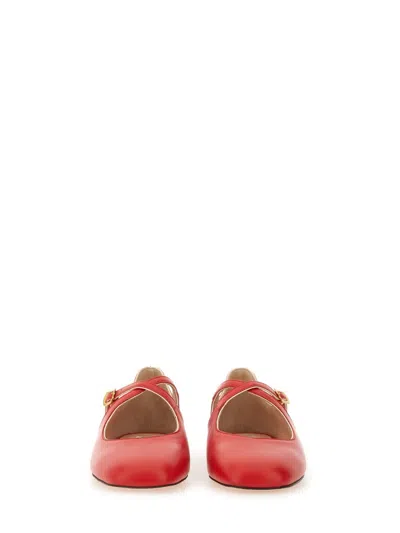 Bally Beliska Cross-strap Leather Ballet Flats In Red