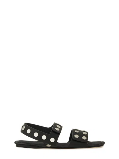 Khaite Boden Silver Studded Leather Sandals