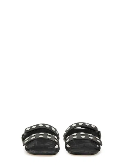 Khaite Boden Silver Studded Leather Sandals