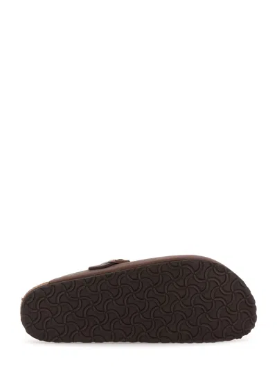 Birkenstock Leather Buckle Detail Slippers With Open Back