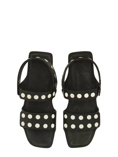 Khaite Boden Silver Studded Leather Sandals