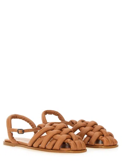 Hereu Cabersa Padded Leather Sandals In Brown