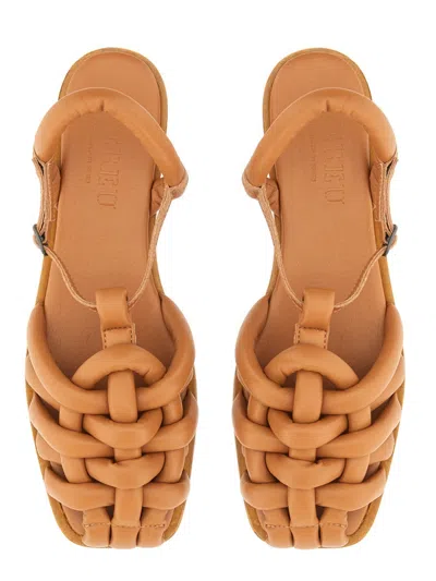 Hereu Cabersa Padded Leather Sandals In Brown