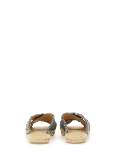 Castaã±er Palmera Cross Strap Frayed Edges Sandals