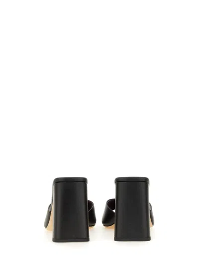 Staud Women Sloane Leather Heeled Slides In Black In Black