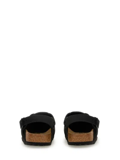 Birkenstock Slip-on Sandals With Cork Sole And Suede Upper In Black