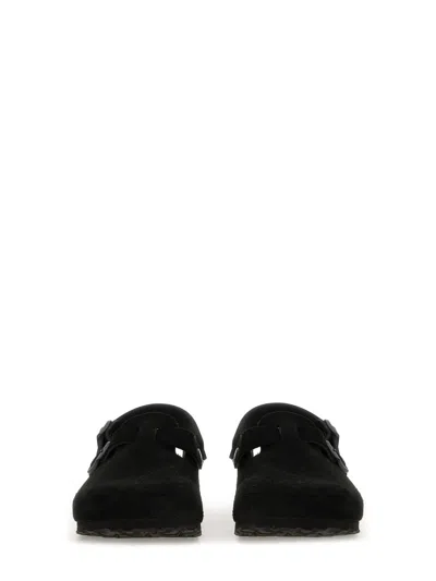 Birkenstock Slip-on Sandals With Cork Sole And Suede Upper In Black