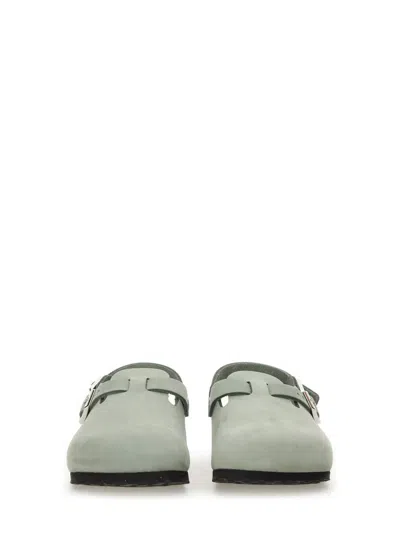 Birkenstock Buckle-detail Slingback Flat Mules In Green