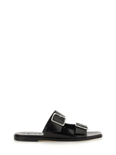 Aeyde Tonya Leather Double Strap Sandals