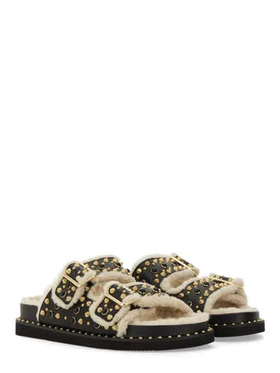 Ash Slippers Open Toe Stud Embellishment