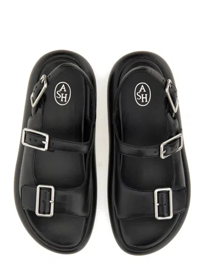 Ash Buckle-detail Platform Sandals In Black