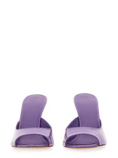 Gia Borghini Pointed Toe Mule In Glossy Purple Leather