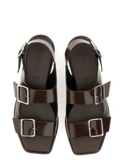 Aeyde Thekla Slingback Sandal In Brown