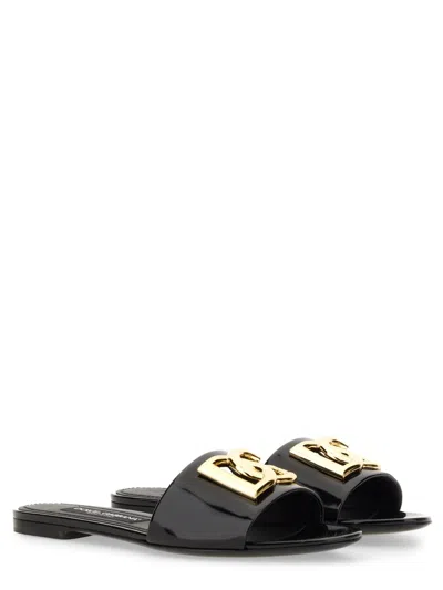 Dolce & Gabbana Ciabatta Flat Vitello Liscio Scarpe Basse Black In Black