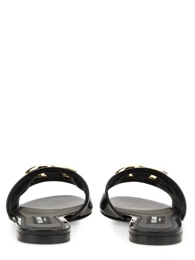 Dolce & Gabbana Ciabatta Flat Vitello Liscio Scarpe Basse Black In Black