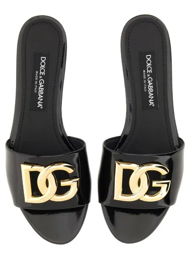 Dolce & Gabbana Ciabatta Flat Vitello Liscio Scarpe Basse Black In Black