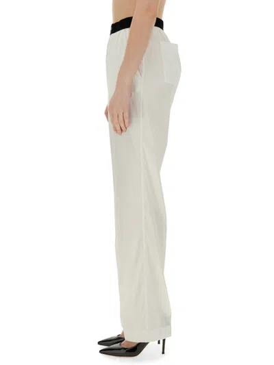 Tom Ford Women's Logo Patch Straight Leg Trousers In White