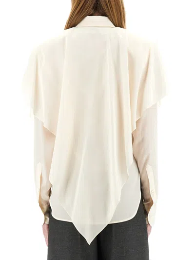 Stella Mccartney Women's Semitransparent Shirt With Layered Panel In White