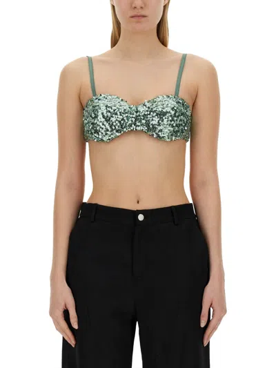 Moschino Sequined Top In Green