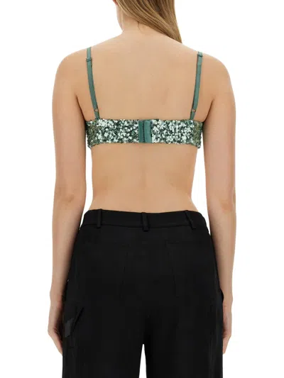 Moschino Sequined Top In Green