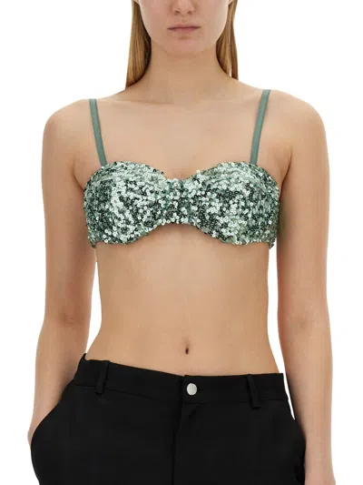 Moschino Sequined Top In Green