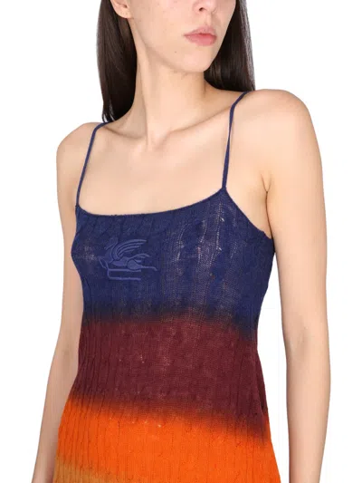 Etro Wool Mini Dress In Vibrant Hues In Multi