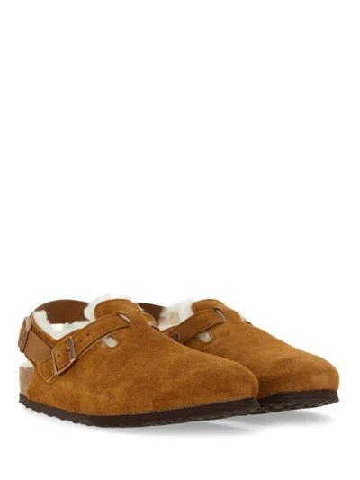 Birkenstock Contoured Cork Sandals With Soft Suede Upper And Adjustable Straps In Brown