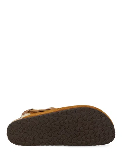 Birkenstock Contoured Cork Sandals With Soft Suede Upper And Adjustable Straps In Brown