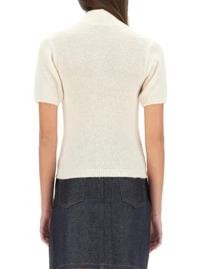 Apc Edie Short-sleeve Sweater In White