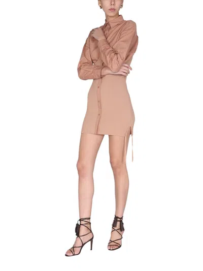 Andreädamo Andreādamo Shirt Dress In Neutral