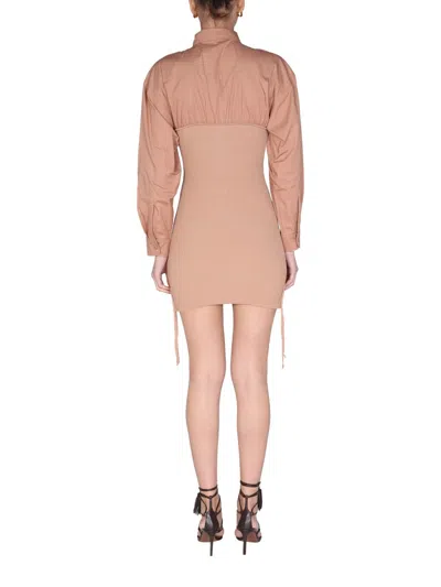 Andreädamo Andreādamo Shirt Dress In Neutral