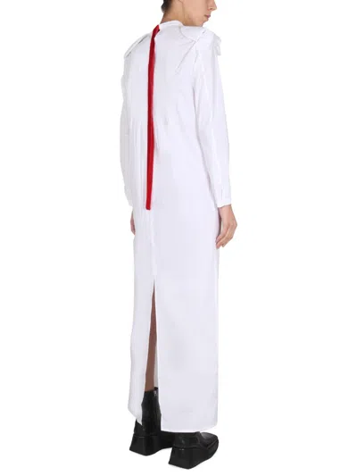 Raf Simons Long White Shirt Dress In White