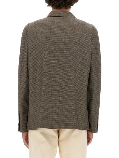 Lardini Collar Jacket Flap Pockets In Brown