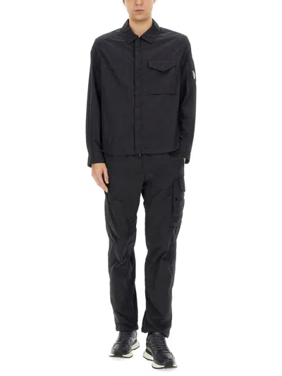 C.p. Company C.p.company Jacket With Gabardine In Blue