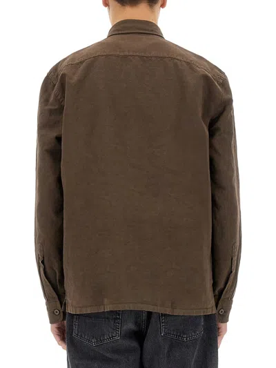 Fay Overshirt Featuring Multiple Pockets In Brown