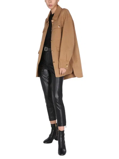 Michael Kors Shirt Jacket In Brown