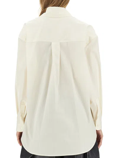 Palm Angels Shirt With Embroidered Logo In Neutral