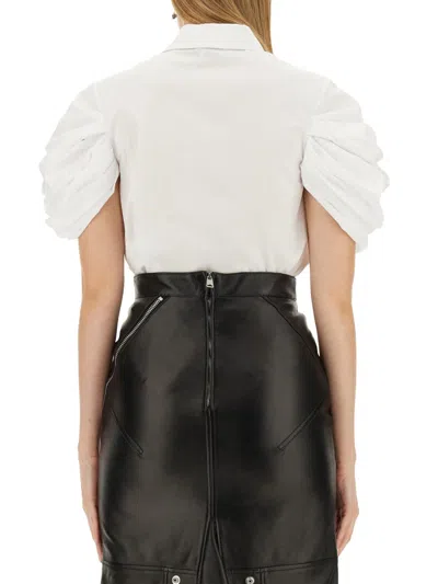 Alexander Mcqueen Shirt With Knot Sleeve In White