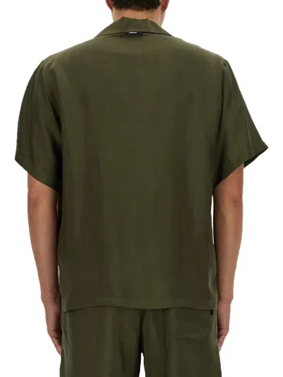 Msgm Shirt With Logo In Green