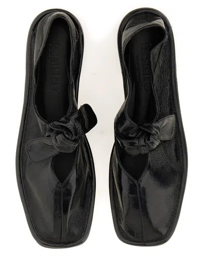 Hereu Women Shoe Llasada Crinkled In Black