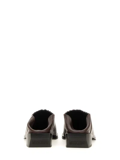 Moschino Shootie Cuban Heel In Brown