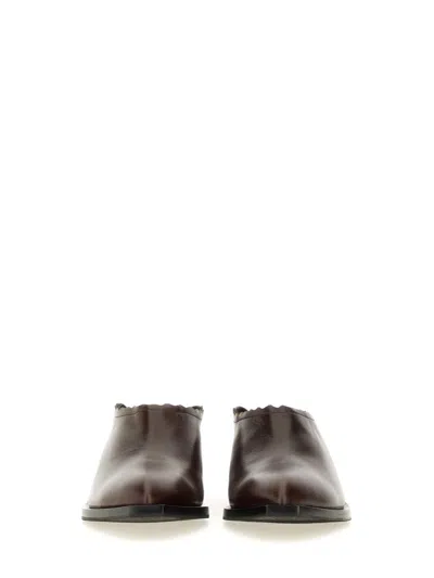 Moschino Shootie Cuban Heel In Brown