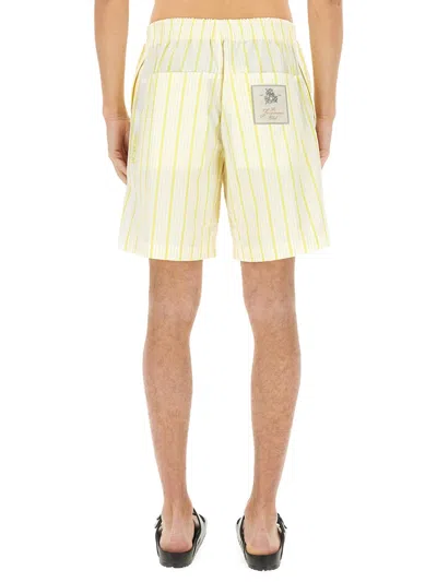 Jacquemus Aloe Striped Pattern Elastic Waistband Shorts In Neutral