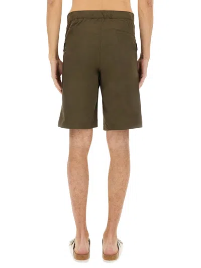 Aspesi Knee Length Bermuda Shorts With Flap Pockets In Green
