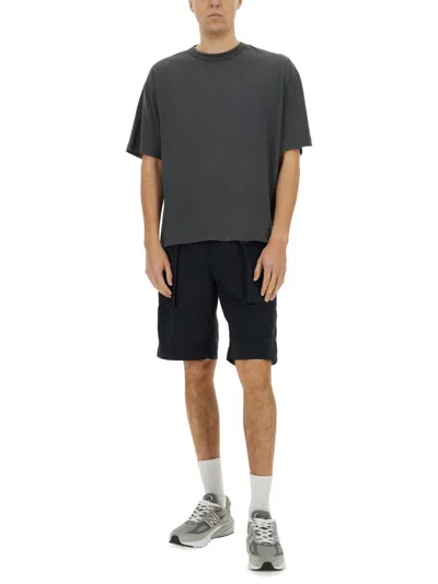 Aspesi Bermuda Shorts With Elastic Waistband And Pockets In Black